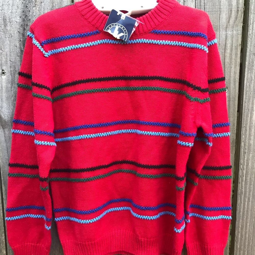 Boys red striped sweater